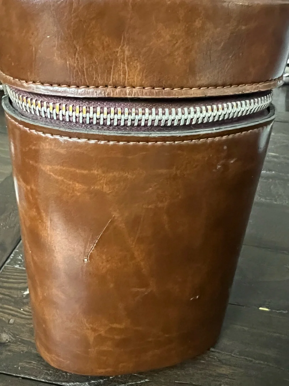 Vintage Leather Liquor Travel Case